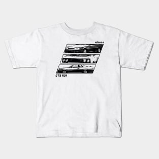 NISSAN SKYLINE GTS R31 Black 'N White Archive 2 Kids T-Shirt